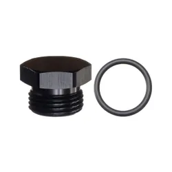 Motamec AN JIC -10 AN10 Flare Plug with O Ring Seal Blanking Fitting Alloy Adapter Black