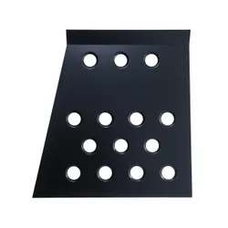Escort Mk1 Mk2 Universal Alloy Driver Shaped Floor Foot Plate - Wide Holes Black