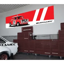 Motamec Classic Mini Paddy Hopkirk Monte Carlo Large Wall Banner Garage & Workshop