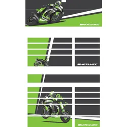 Motamec PRO94 Tool Chest Kawasaki Ninja Racing Magnetic Sticker Decal Set
