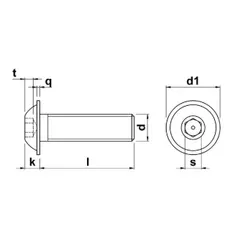 M5 x 10mm Socket Head Button (Flange) in A2 Stainless