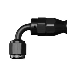 Motamec AN JIC -4 AN4 90 Degree Swivel Teflon PTFE Hose Fitting End Alloy Fuel Oil Black